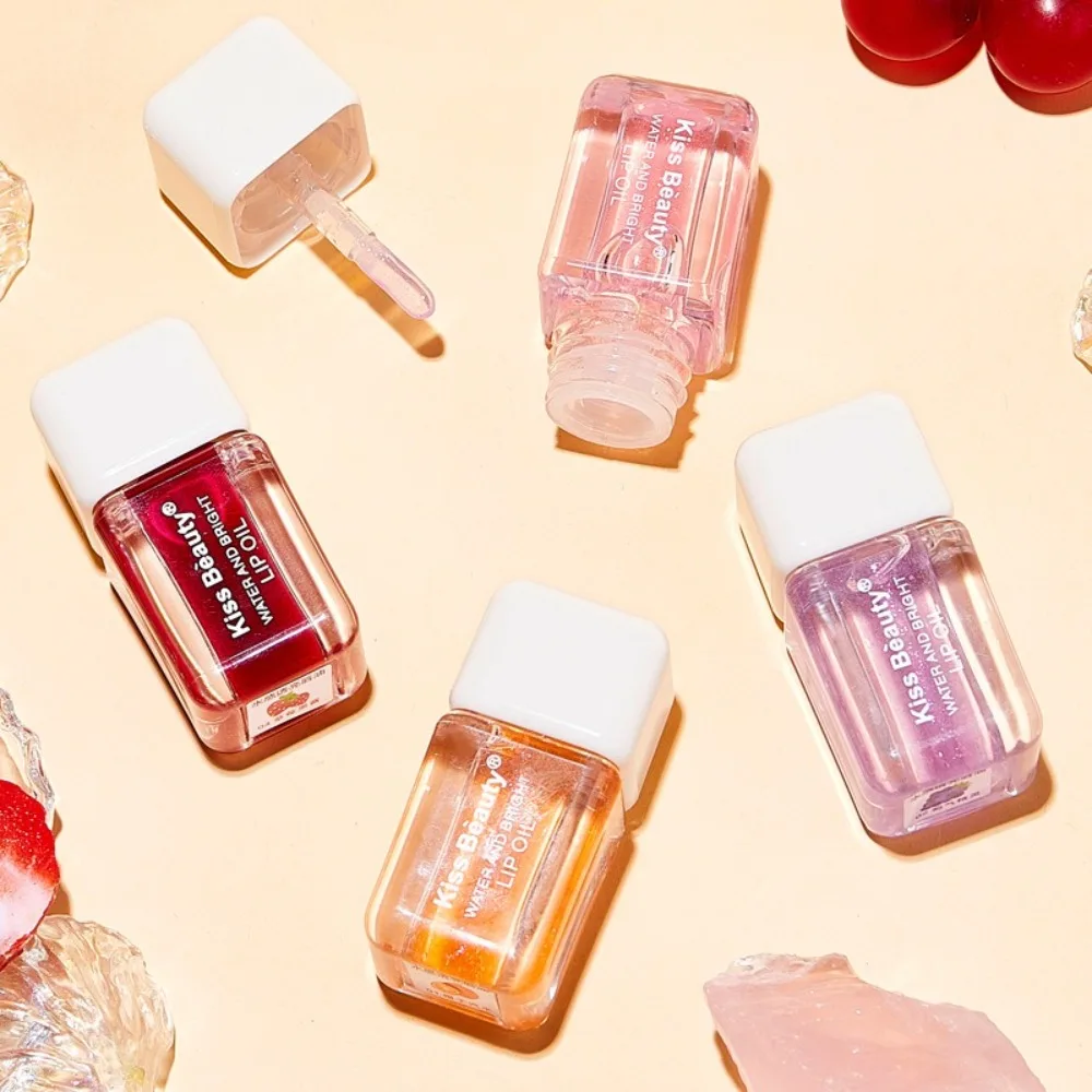 Lip Plumper Water Light Lip Oil Crystal Glossy Nourishing Mirror Lip Gloss Hydrating Pearlescent Moisturizing Lip Balm Lip Care