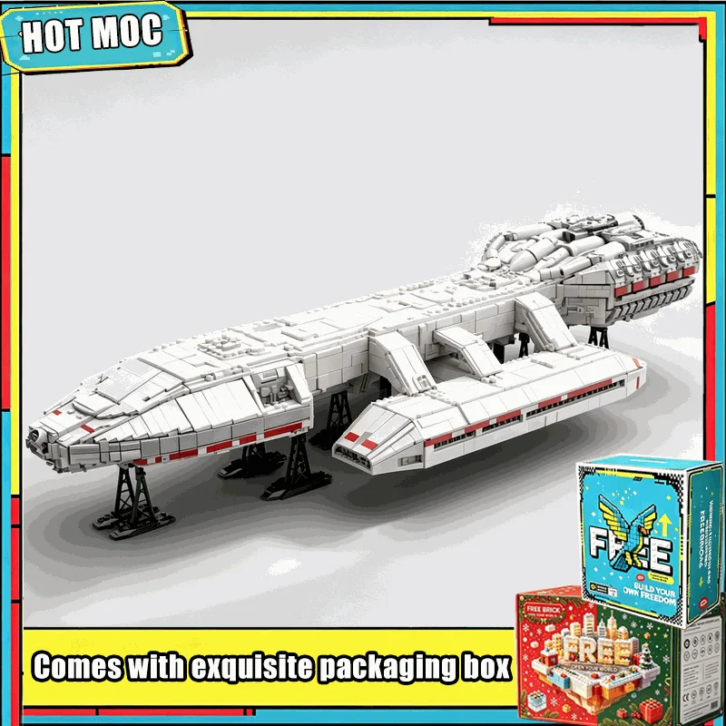 23729PCS Space Battleship Model Building Blocks MOC Galaxy Warship Assembly Creative Educational Gift For Boy Collection Display