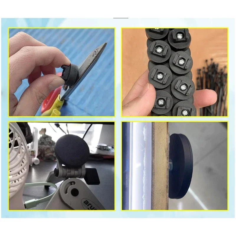 22/31/36/43mm Zip Tie Mount Multipurpose Magnetic Cable Holder Cable Tie Mount Magnets Magnetic Wire Management Bases Heavy Duty