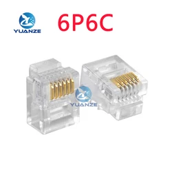 10pcs 6P6C 6 Pins 6 Contacts RJ11 Telephone Modular Plug Jack,RJ11 Connector