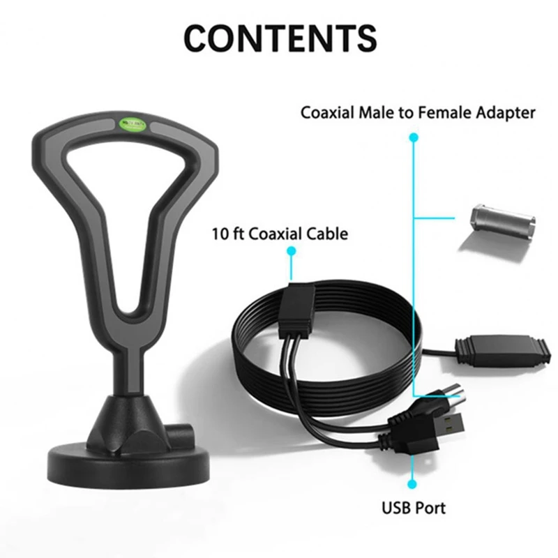 AMPLIFICADOR DE antena aérea Universal Hdtv, recepción de señal de baja latencia de alta ganancia para mejorar la Tv Digital interior, mano de obra fina