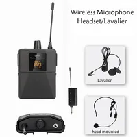 UHF Wireless Headset Microphone with Transmitter Receiver LED Digital Display Bodypack Transmitter for Teaching Live Performance