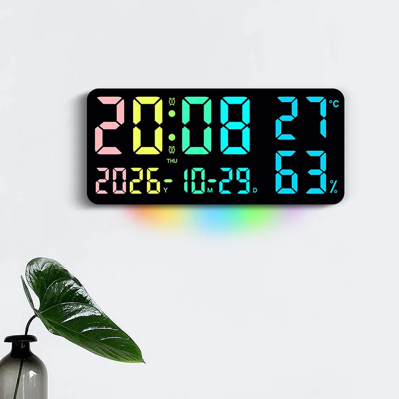 Large Size RGB Multifunction Wall Clock with Ambient Light and Color Changing Feature for Living Room