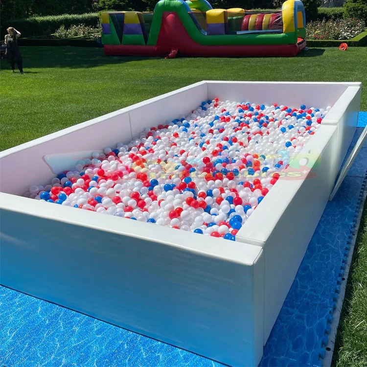 Piscina de bolas rectangular de equipo de patio de juegos de actividades de juego suave para niños baratos con bola oceánica