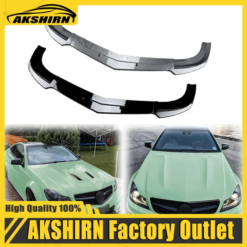 Car Front Chin Bumper Lip For Mercedes Benz C-Class C63 AMG W204 Pre 2007-2010 Spoiler Splitter Cover Guard Kit Protector