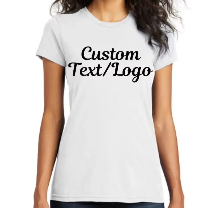Camiseta Personalizada para Mujer, Diseño con Logotipo y Texto, Camiseta con Espíritu Personalizado, Impresión Personalizada, Regalos para Ella, Cumpleaños, Día de la Madre