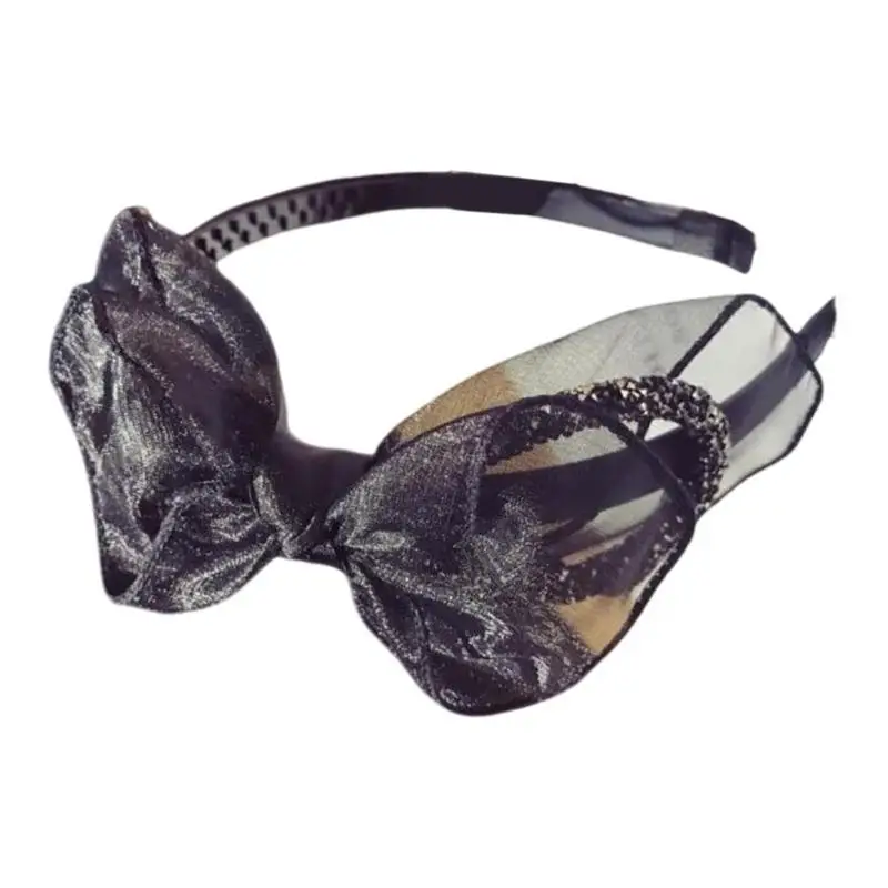 652F Flapper Lưới Bowtie Hairhoop Dành Cho Nữ Tạo Kiểu Tóc Đồ Trang Trí Thanh Lịch Mũ Trụ