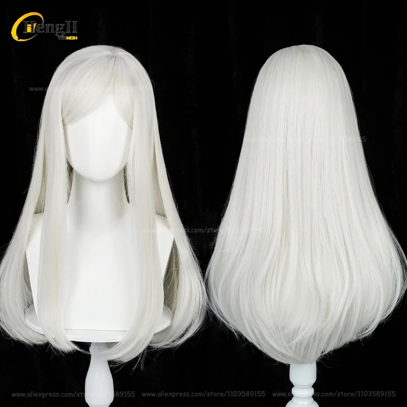 W magazynie Anime Synthetic Sanzu Haruchiyo Long 70cm Milky White Cosplay Wig Heat Resistant Hair Halloween Party Wigs + A Wig Cap