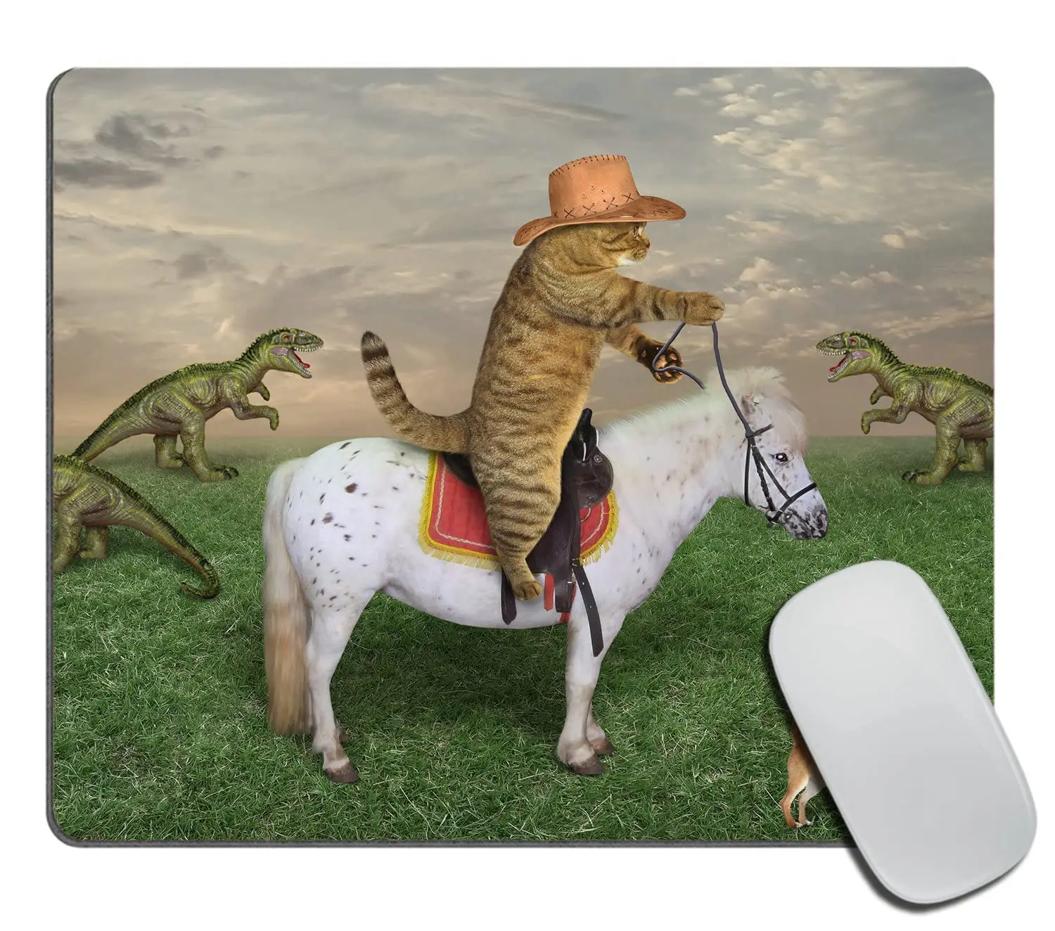 

Funny Cat Cowboy On A Horse Mouse Pads Comfortable Gaming Mousepad Mouse Mat Keyboard Mats Desk Pad Mousepads 22x18cm