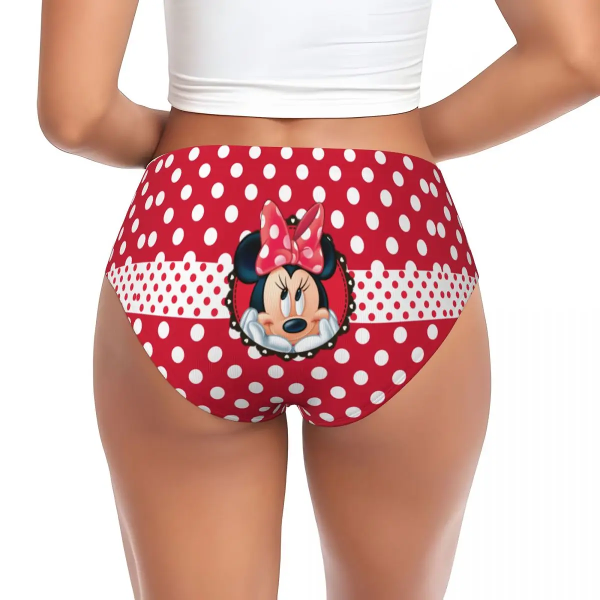 Women's Mickey Mouse Briefs High Waisted Seamless Underwear Invisible Full Coverage Briefs Panties