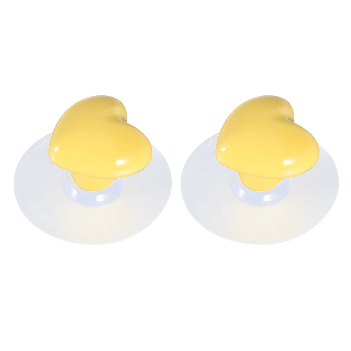 

1Pair Heart Pull Handle Ceramic Door Knob for Furniture Cabinet Drawer Wardrobe Use Suction Cup Hook Home Decor Yellow