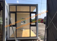 Foldable Flat Pack Prefab Container House With Glass Facade Decoration For Office Use