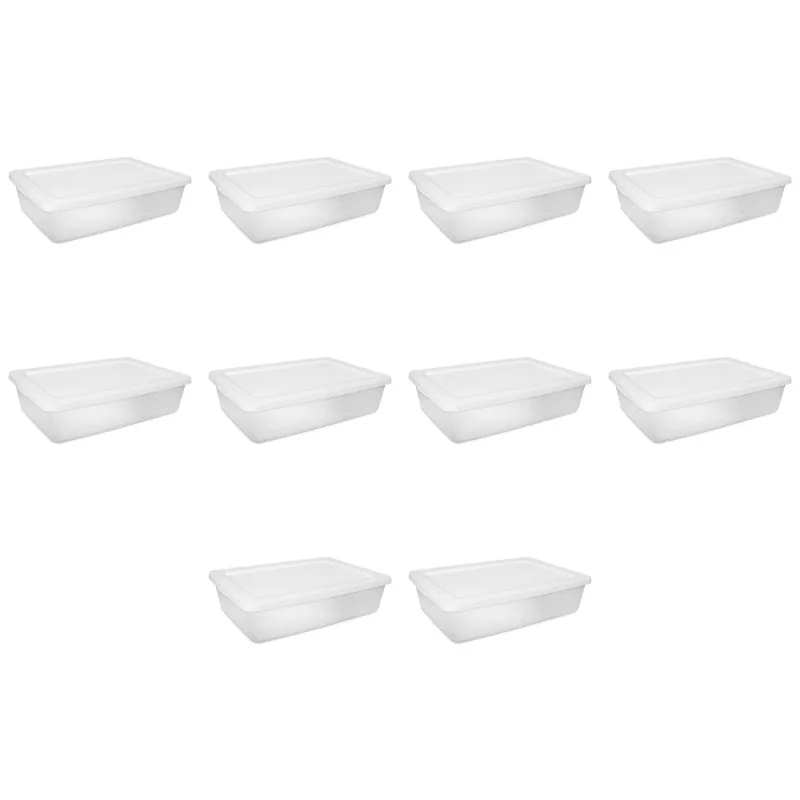 

Небольшой контейнер для хранения, 28-литровый прозрачный пластиковый контейнер для хранения с защелкой, упаковка из 10 шт.