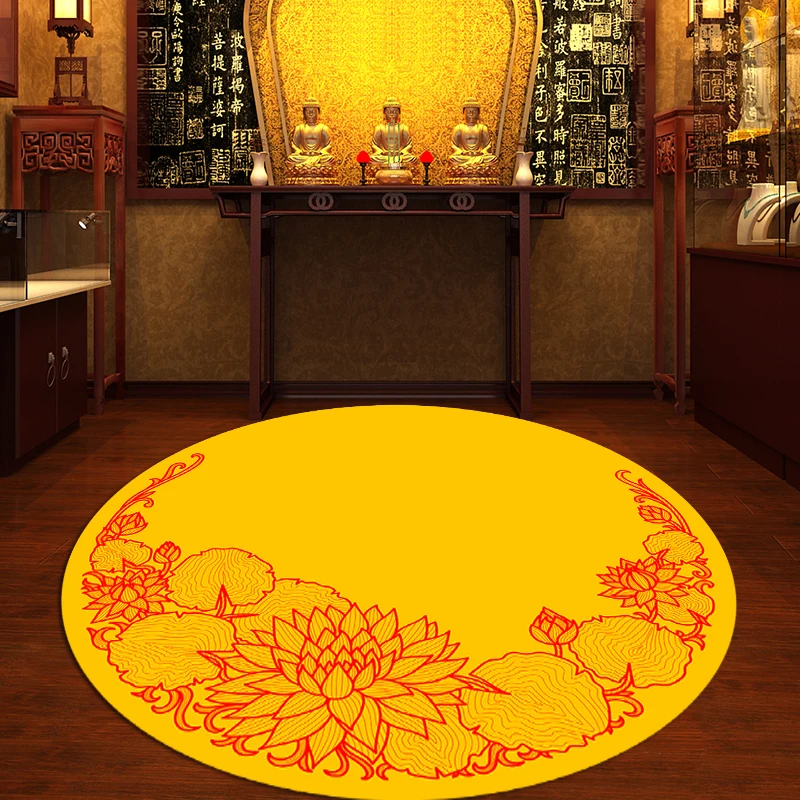 Buddha Hall Carpet Full of Household Lotus Pattern Carpet Meditation Buddha Front Mat Zen Temple Lotus Buddha Home Prayer Carpet