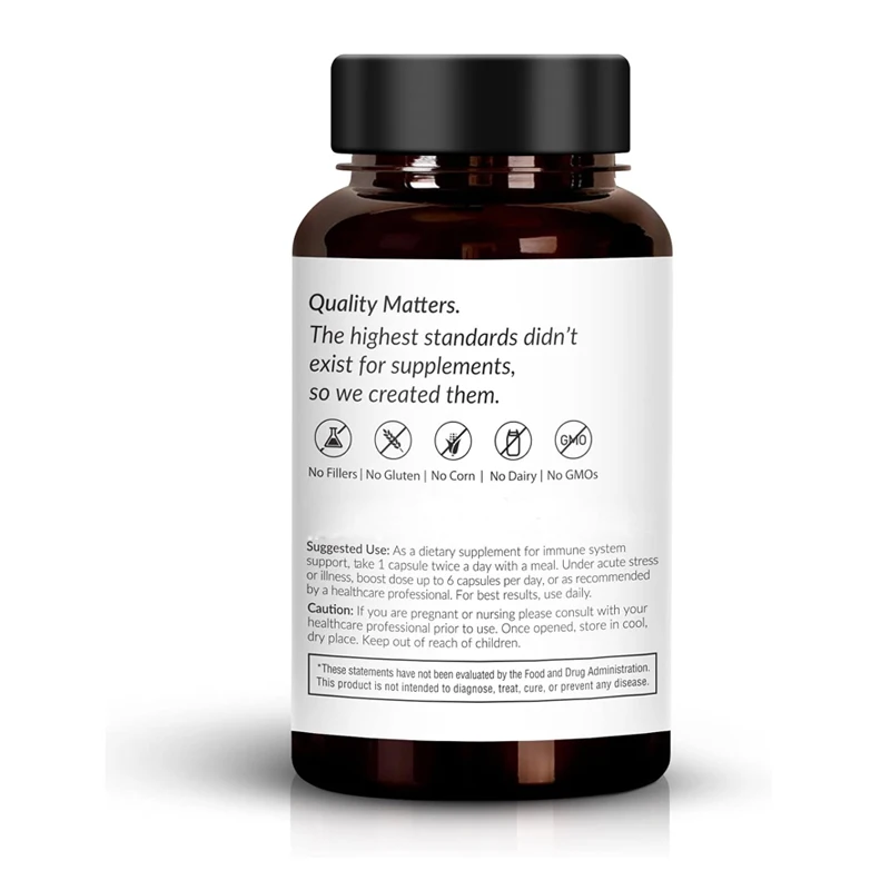 Natural immune system support - containing a mixture of organic mushrooms, echinacea, astragalus, bezoar, etc., for vegetarians