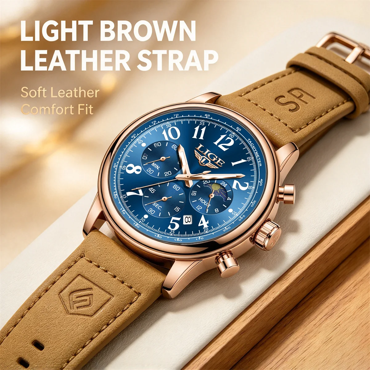 LIGE Luxury Men Watch Waterproof Luminous Date Chronograph Nylon Man Quartz Wristwatch Men's Watches Relógio masculino