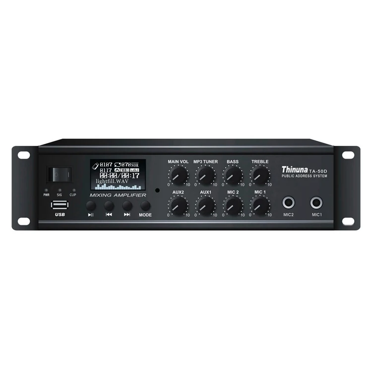 

Thinuna TA-50D II Mini Professional PA Public Address Audio System USB Tuner BT Audio Mixer Amplifier Integrated Power Amplifier