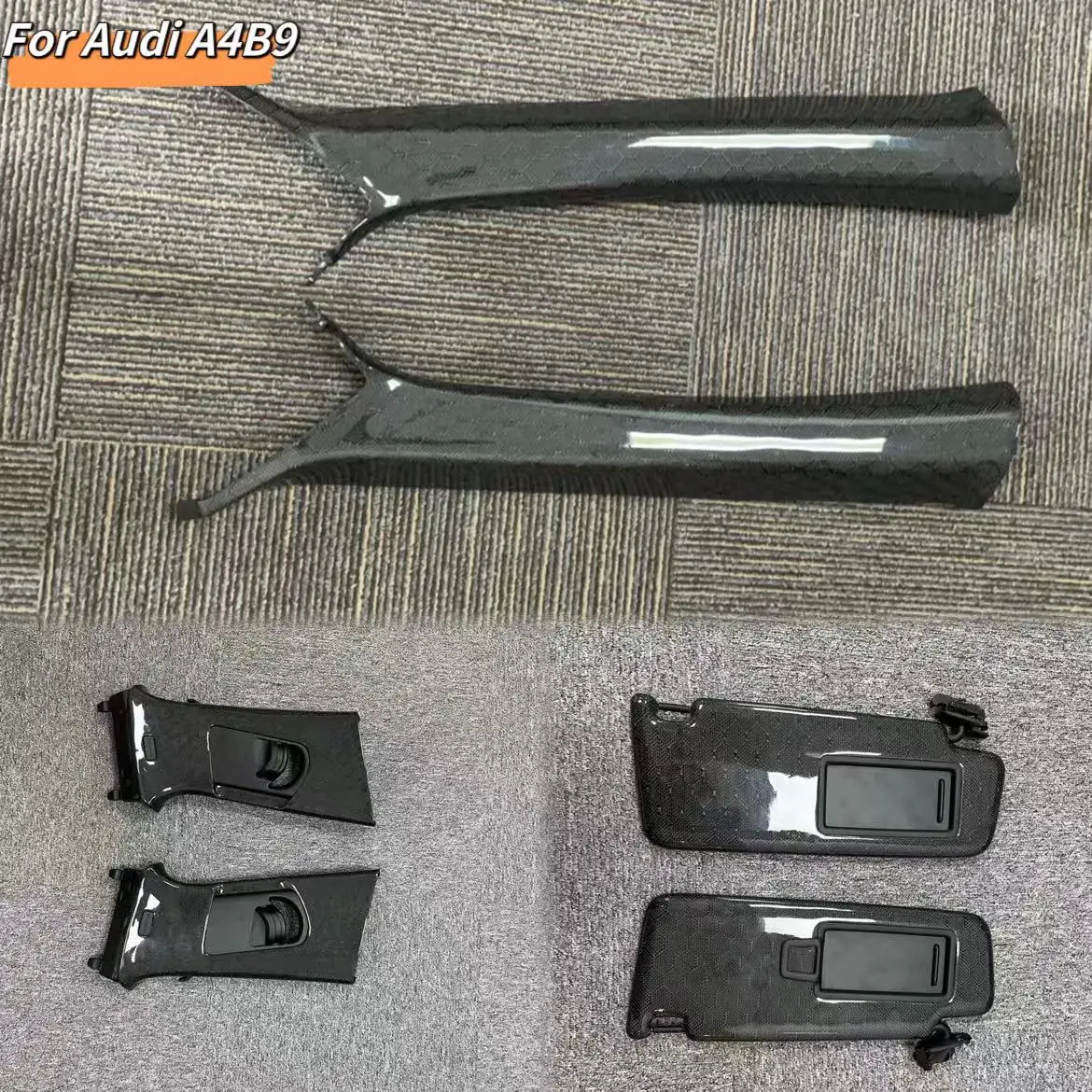 

MRD replaced pillars AB sun shields for Audi A4B9 real carbon fiber honeycomb modified