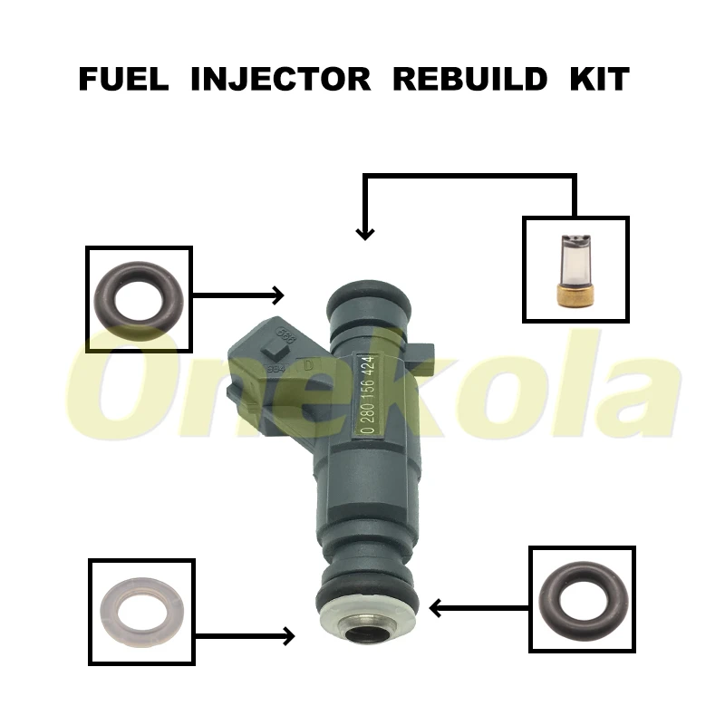 

Fuel Injector Service Repair Kit Filters Orings Seals Grommets for Chery BYD 0280156424 0 280 156 424