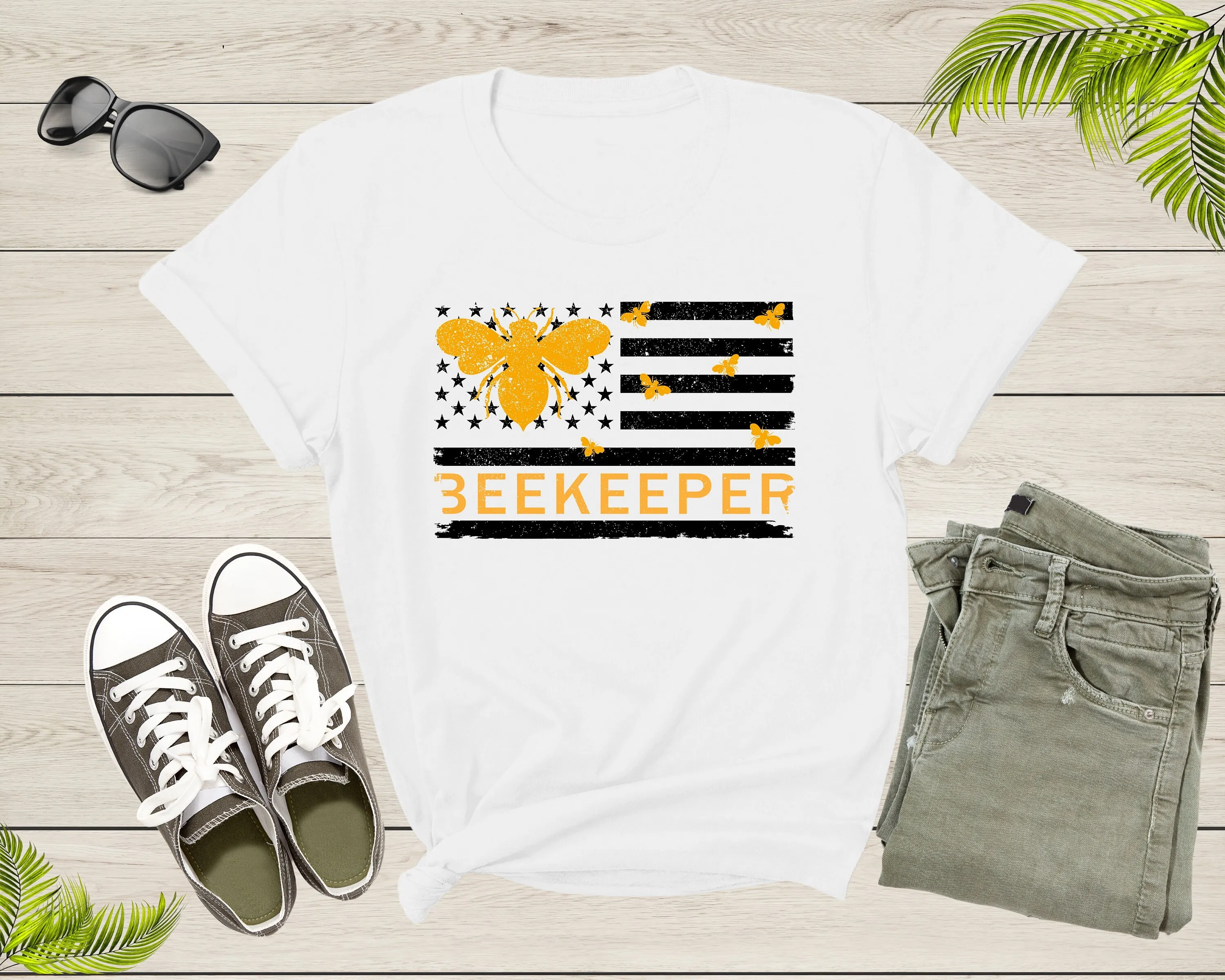 Honey Bee Lover Flag For Beekeepers Bumblebee Birthday T Shirt Save The Bees Beekeeper