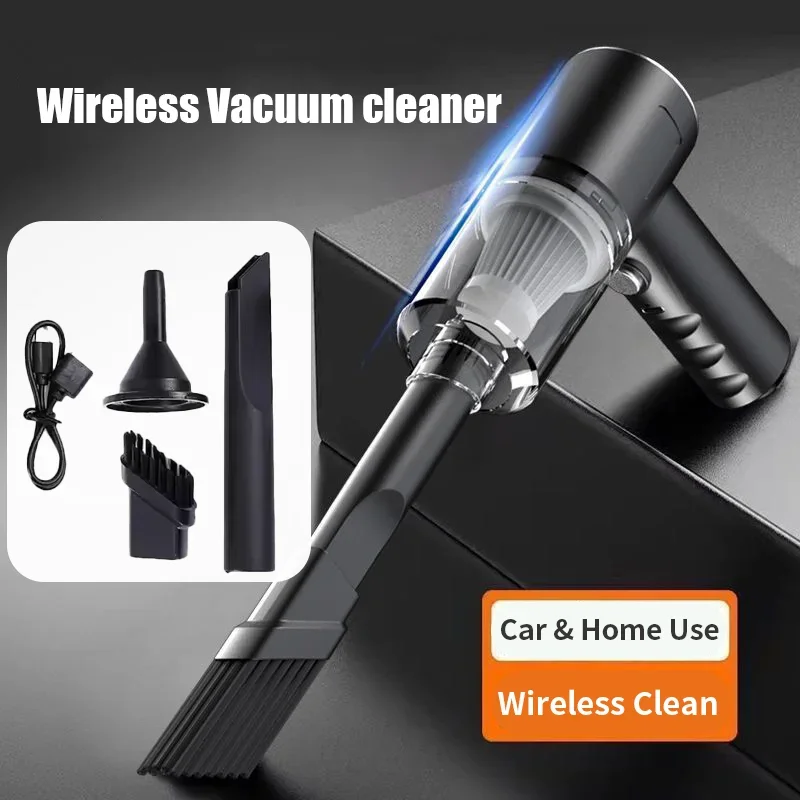 Wireless Car Vacuum Cleaner Dual Use for Home and Car 120W High Power Powerful Vehicle Vacuum Cleaner Black Home Appliance