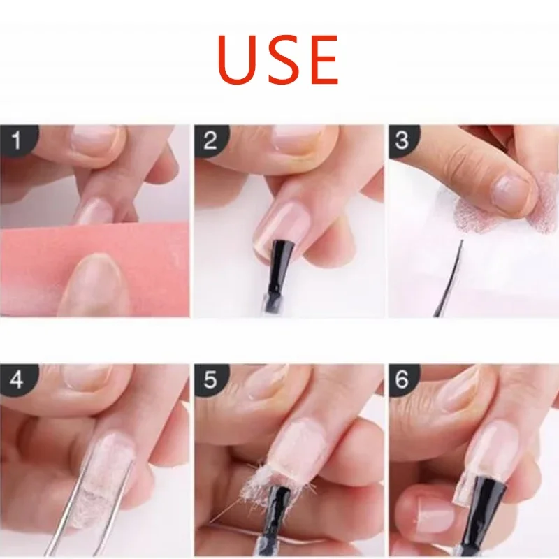 Fiberglass Nail Extension Non-woven Silks Form Wrap Manicure Build UV Gel Acrylic Nail Extension Glass Fiber Paper image 5