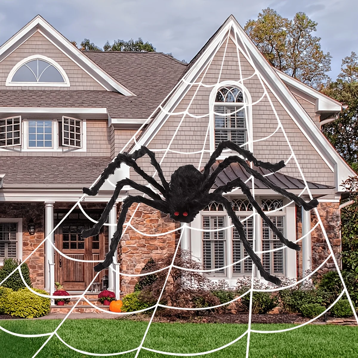7 Sizes of Scary Giant Halloween Red-eye Spider Decorations-lifelike Black Spider Indoor/outdoor Courtyard Decoration