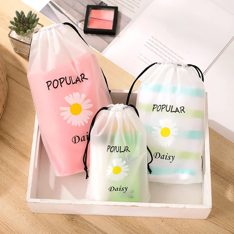 Travel Storage Bag Portable Shoe Storage Organizer Waterproof Transparent Plastic Storage Bag Drawstring Eco Bags Cosmetic Bags