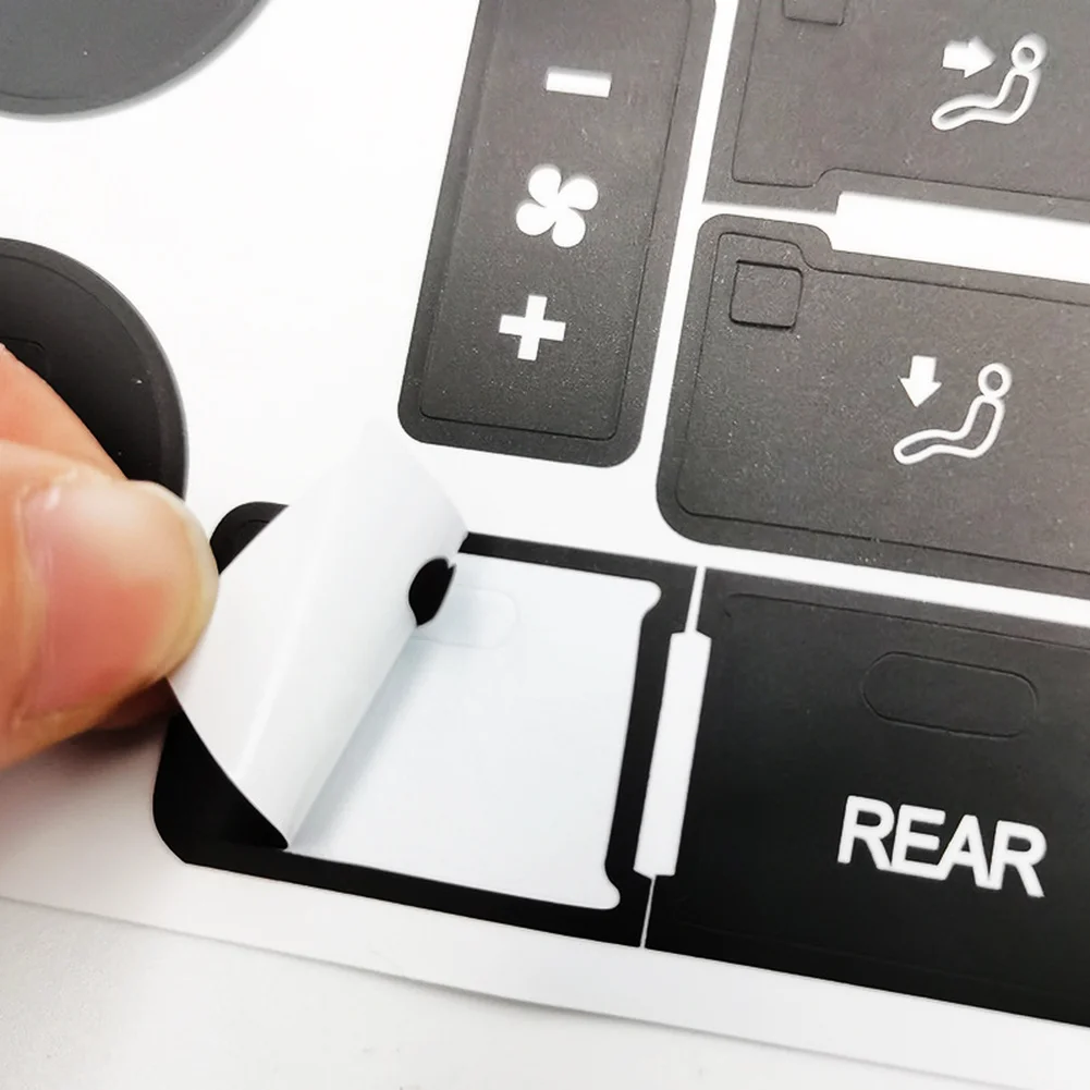 Panel Sticker Black AC Button Decal Reduced Light Penetration Fit Reflective Lettering Illumination Panel Sticker