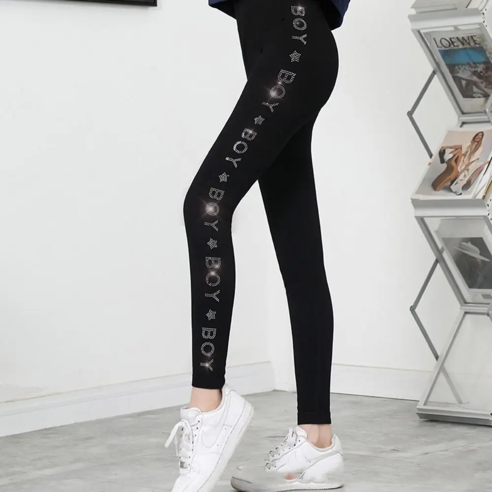 Bright Drill Glitter Leggings Super Elastic High Waist Leisure Glitter Pant Harem Pants Thicken Diamonds Glitter Pants