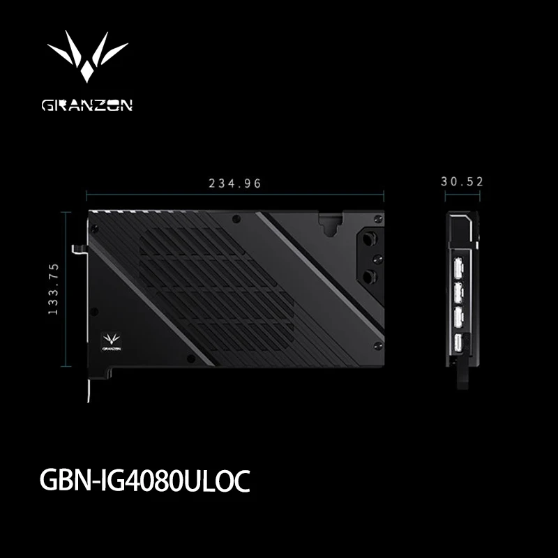 Granzon GPU Water Block for Colorful iGame GeForce RTX 4080 Ultra W OC 16G Video Card / Thickened Copper Plate GBN-IG4080ULOC