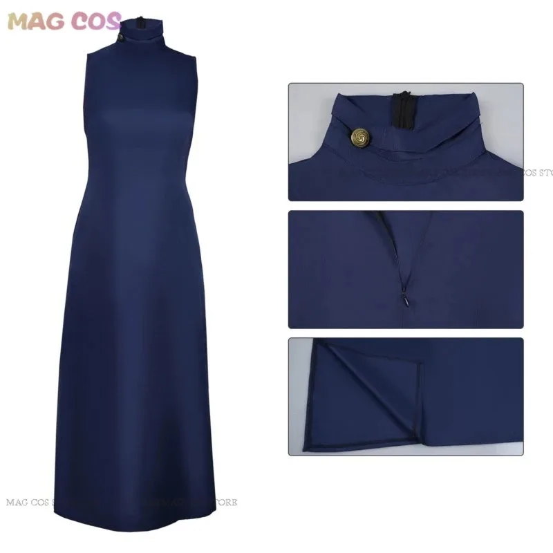 

qq681Mai Zenin Cosplay Costume Sleeveless Dress Outfit Wig Zen in Mai Adult Women Halloween Carnival Party RolePlay Suit S