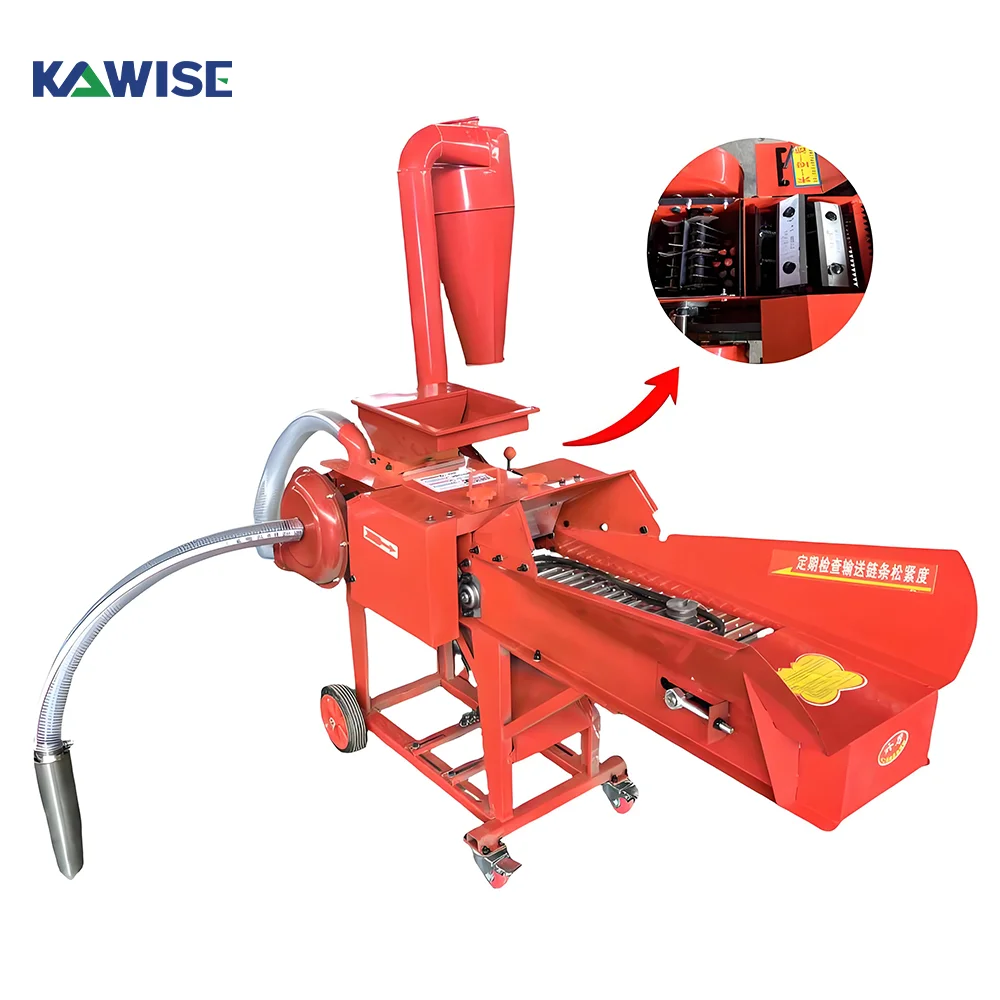 AIROW Electric 3 in 1 Forage Cutter Grinder With Self Suction for Poultry Livestock and Small Farm Grain and Forage Feed Making