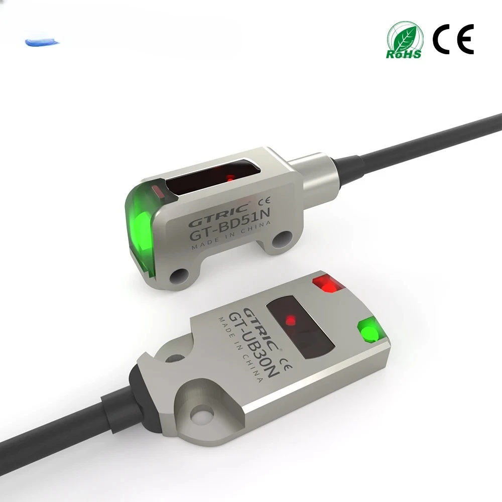 GTRIC Photoelectric Sensor Switch Mini Ultra-thin Diffuse Reflective IP67 Stainless Steel Corrosion Resistant 12-24V DC NPN PNP