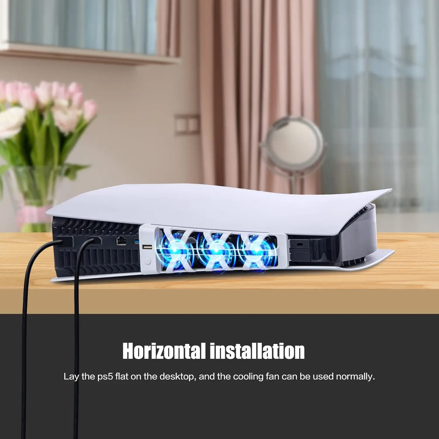 2025 Neue PS5-Lüfter für PlayStation 5-Lüfter, PS5-Discs-Edition und Digital Edition mit RGB-Beleuchtung und USB 3.0-Anschluss