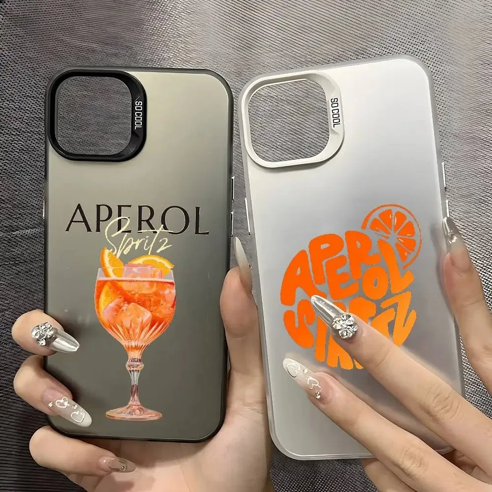 A-Aperol Spritz Cocktail Art Phone Case For Samsung S20 S21 S22 Plus S23 S24 FE S25 Note 20 Ultra Multicolor Matte Laser Cover