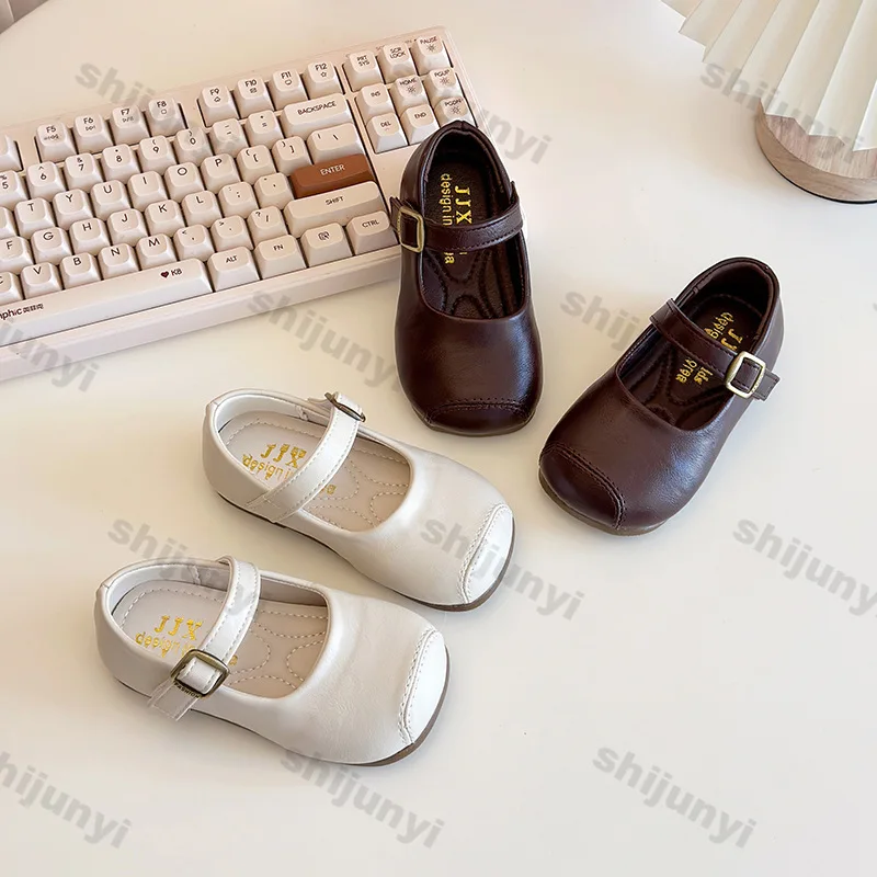 

Children Casual Leather Shoes Spring Fashion Soft Soles Non-slip Single Shoes Girl Comfort School Princess Birthday Party Shoe