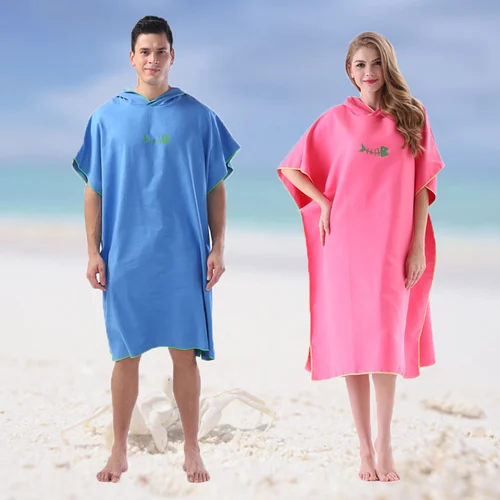 Imagen 2 del producto Poncho de Surf con capucha para adultos, Toalla de microfibra, toalla de baño, traje de baño, Poncho de playa