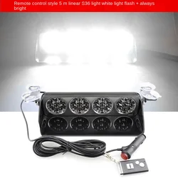 White S36 S24 LED Car Windshield Strobe Light switch Flashing Signal Emergency Fireman Police Beacon led flash Warning Light 12V