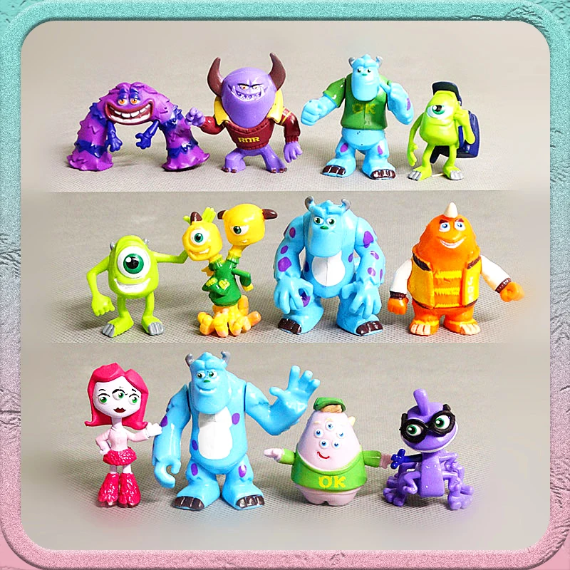 12/1set Monsters University Kawaii Mr Q Action Figures Cartoon Figurines Handmade Ornaments Anime Model For Collection Kids Gift