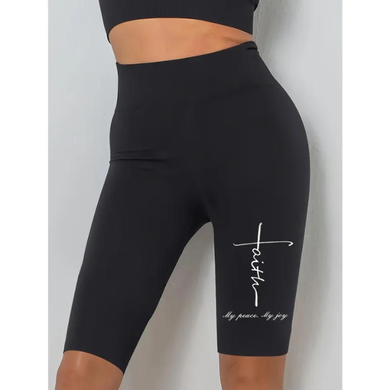 Fashion Black Stretch Yoga Shorts Women's Sports Shorts Fitness Wear Fashion Casual Shorts Lady Summer Solid All-Match Pants