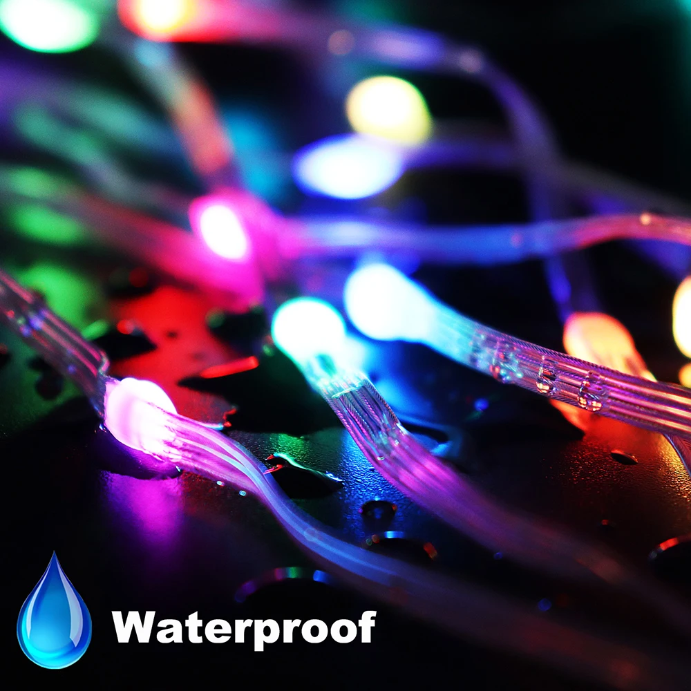 WS2812B LED String RGB DreamColor Lighting Waterproof IP67 Addressable Individually RGBIC LED Module DC/USB Music Controller 5V
