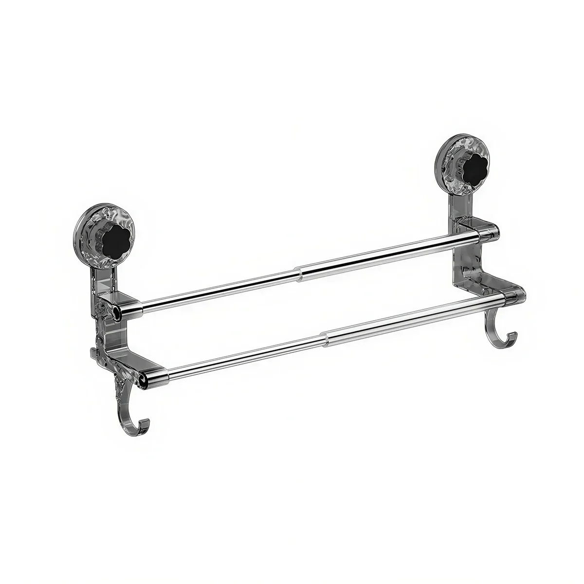 

Removable Suction Cup Towel Rack for Bathroom or Kitchen Adjustable Length from 19 to 31 Inches Easy Installation