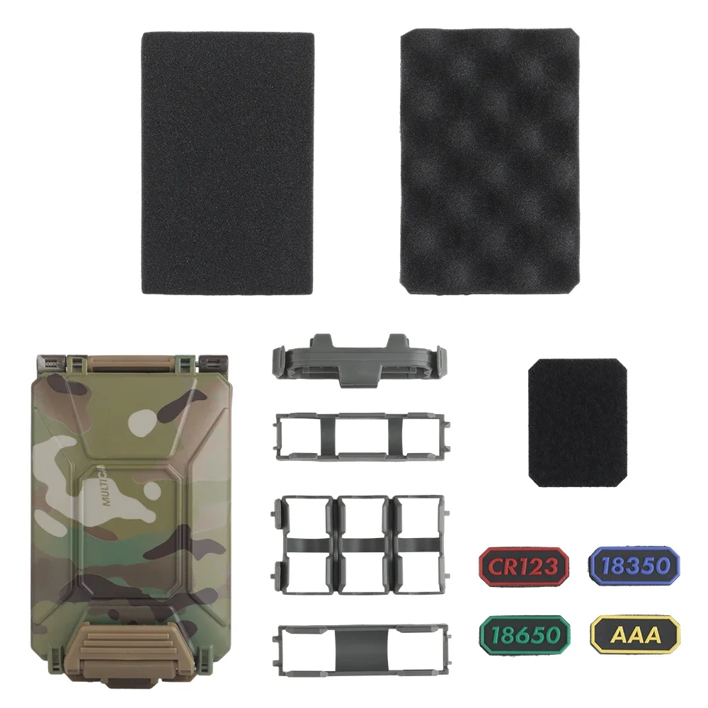 Tactical Battery Storage Box Modular Molle Hunting Vest Carry 18650/AAA/CR123A/18350 Battery Holder Case Accessories