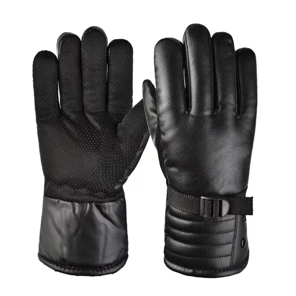 

2024 Artificial Leather Winter Gloves Touchable Screen Warm Touch Screen Gloves Windproof Cold Proof Gloves Outdoor Sports