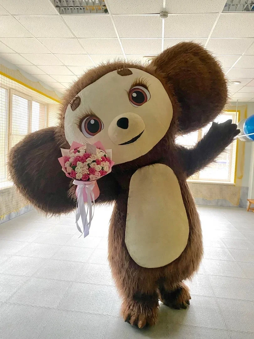 Traje inflável de Cheburashka para Adulto, Adorável Orelhas Grandes Traje De Macaco, Mascote, Carnaval Cosplay, Sem Bateria, Recentemente, 2m, 2.6m