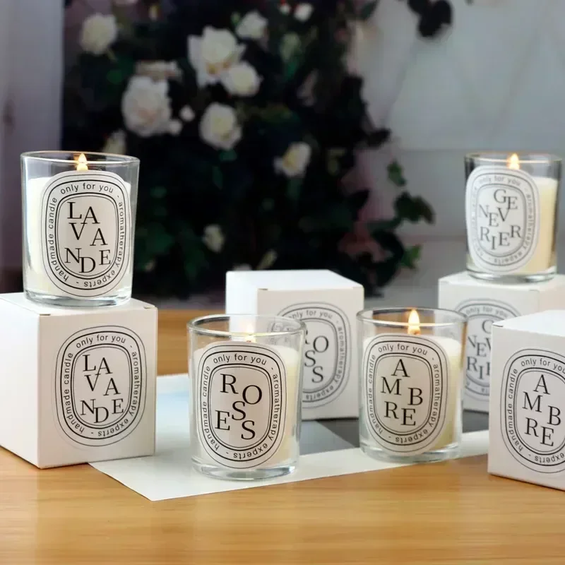 Bougie Parfumée Transparente | Cadeau Elegante Mariage Décoration | Parfum Longue Durée | Olla en Verre Cristal