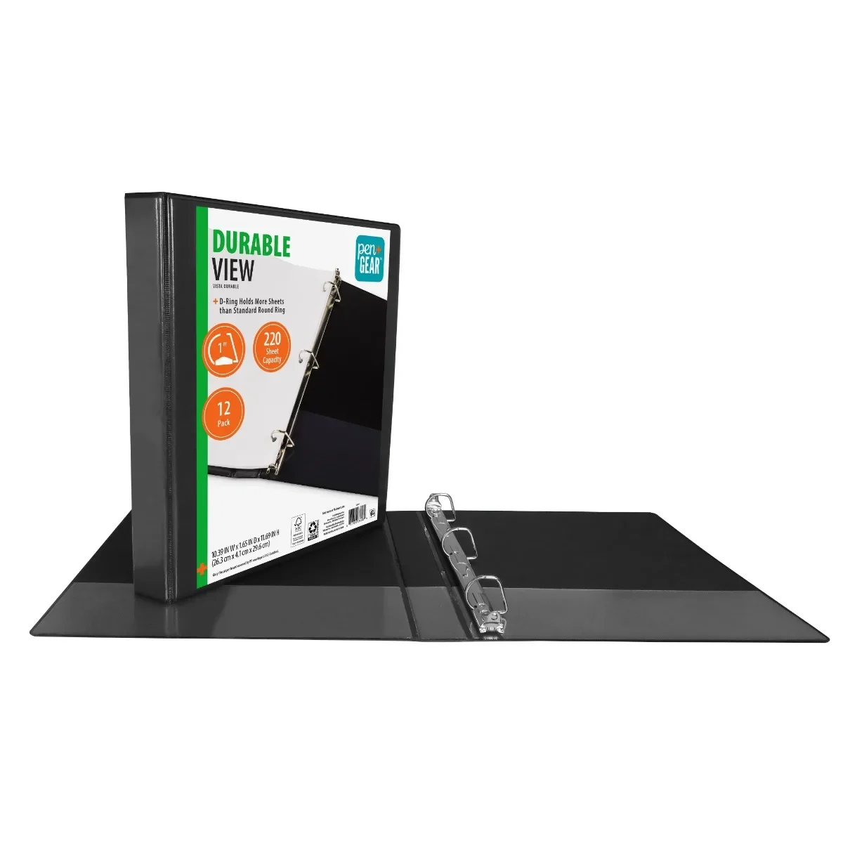 Durable binder with clear front and back pockets, and a side pocket for easy labeling and decorations