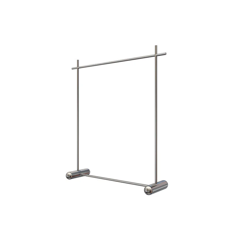 

Bold stainless steel clothing display rack