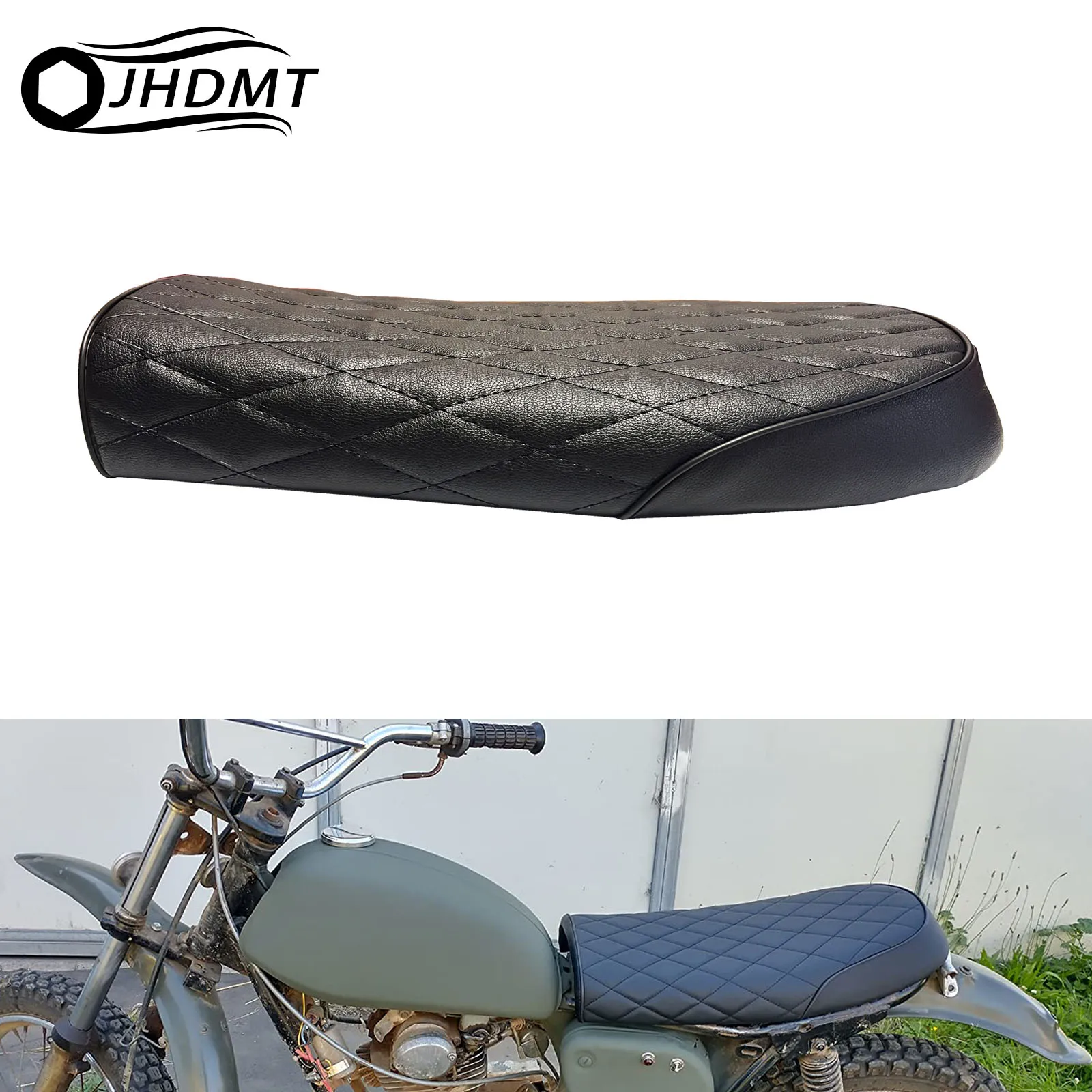 Black Motorcycle Cafe Racer Seat Vintage Saddle Flat Pan Pad Retro Seat Retro Cafe Racer For Honda CB CL CB500 CB550 CB750